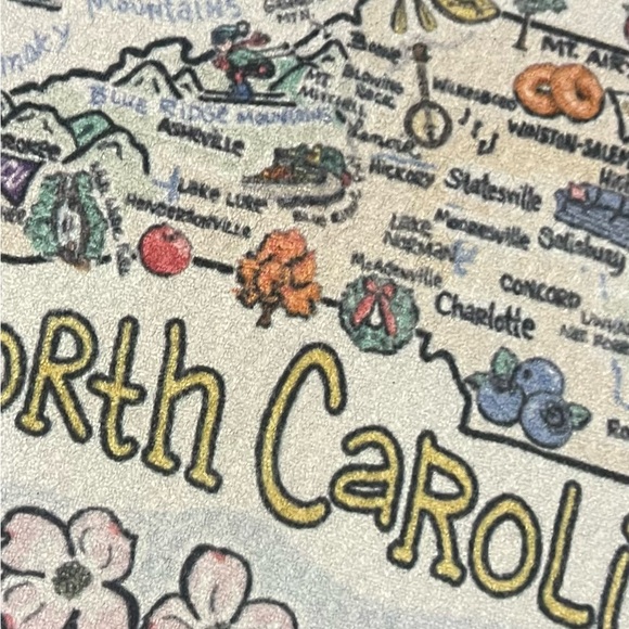 FISH KISS NORTH CAROLINA MAP REPEAT KITCHEN TOWEL - Picture 5 of 5